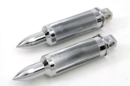 Wyatt Gatling Chrome Bullet Style AK-47 Footpeg Set for Harley Davidson FXST (1986-1995) by Wyatt Gatling