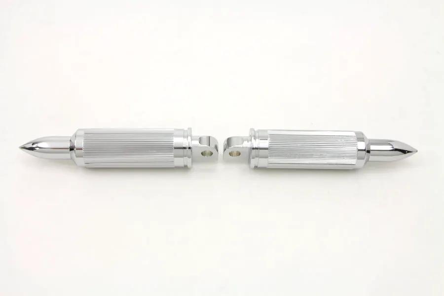 Wyatt Gatling Chrome Bullet Style AK-47 Footpeg Set for Harley Davidson FXST (1986-1995) by Wyatt Gatling