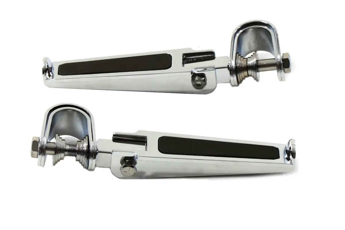 Wyatt Gatling Chrome Chopper Style Footpeg Set with Rubber Grip Inserts by Wyatt Gatling