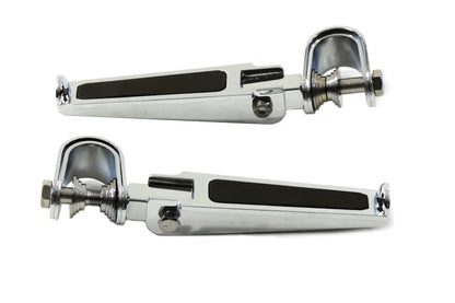 Wyatt Gatling Chrome Chopper Style Footpeg Set with Rubber Grip Inserts by Wyatt Gatling