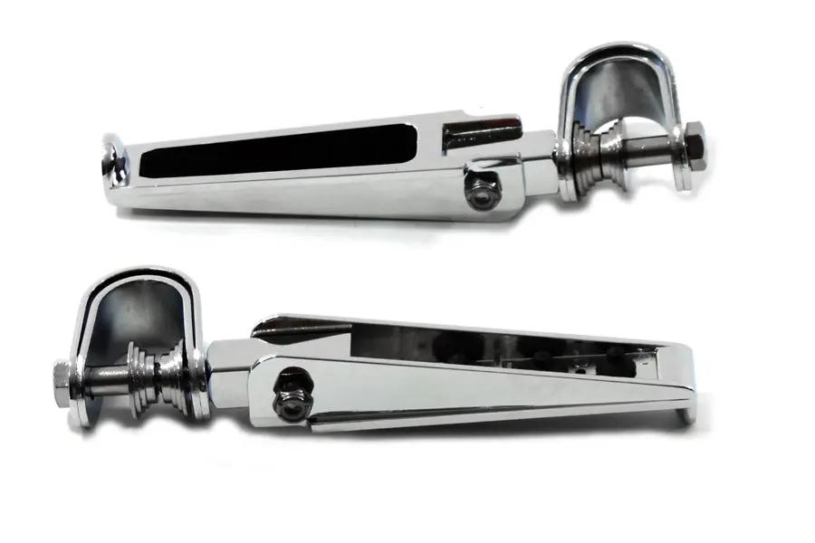 Wyatt Gatling Chrome Chopper Style Footpeg Set with Rubber Grip Inserts by Wyatt Gatling