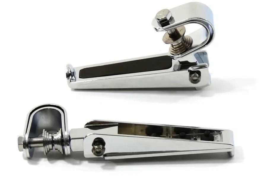 Wyatt Gatling Chrome Chopper Style Footpeg Set with Rubber Grip Inserts by Wyatt Gatling