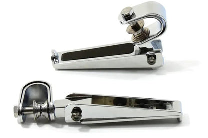 Wyatt Gatling Chrome Chopper Style Footpeg Set with Rubber Grip Inserts by Wyatt Gatling