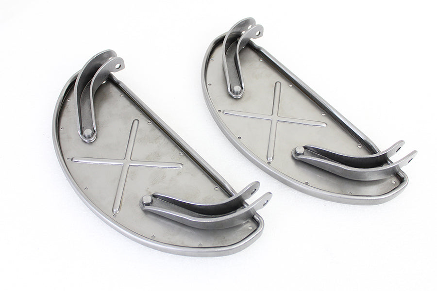 V-Twin Half Moon Footboard Set Raw for Harley Davidson FL (1940-1949) by V-Twin