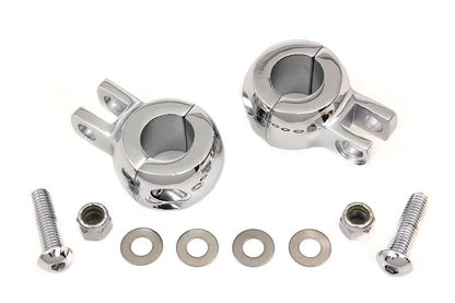 V-Twin Chrome Seat Shock Mount Clamp Set for Harley Davidson FL Models by V-Twin