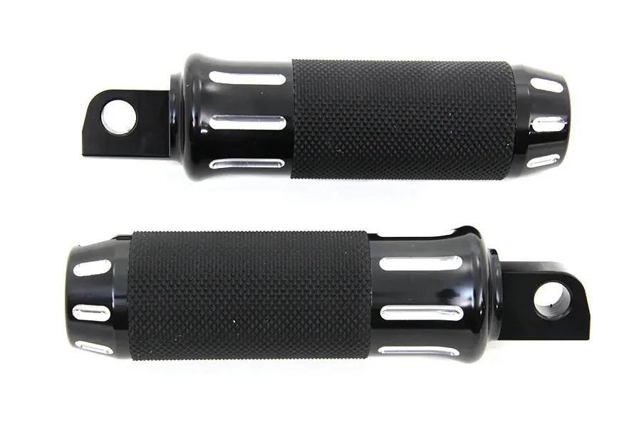 Wyatt Gatling Black Cobra Style Footpeg Set with Chrome and Zinc Bolt Options by Wyatt Gatling
