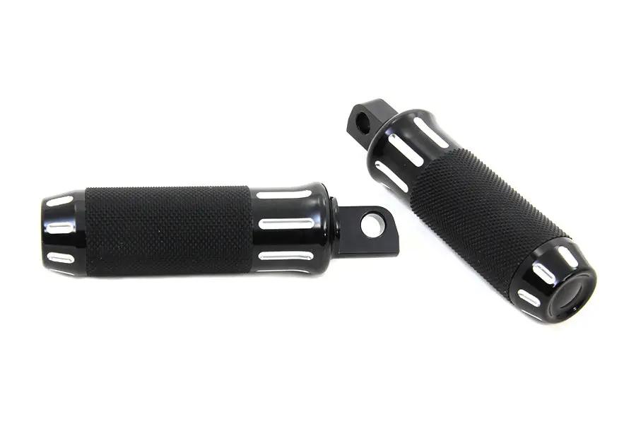 Wyatt Gatling Black Cobra Style Footpeg Set with Chrome and Zinc Bolt Options by Wyatt Gatling