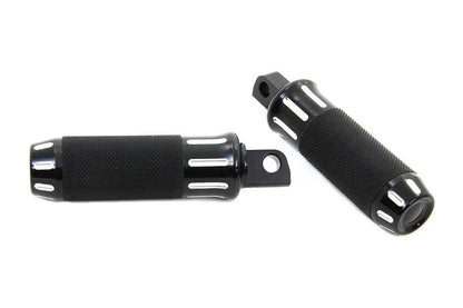 Wyatt Gatling Black Cobra Style Footpeg Set with Chrome and Zinc Bolt Options by Wyatt Gatling