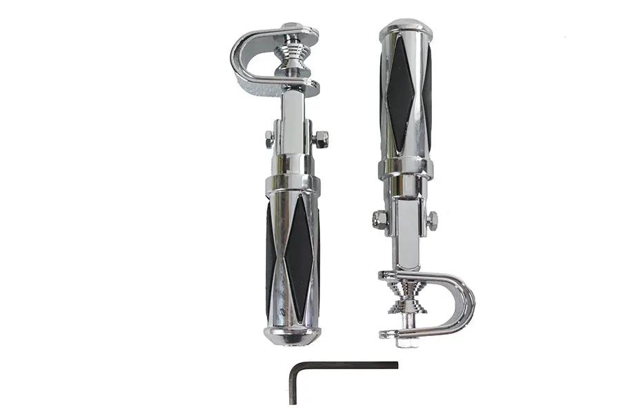 V-Twin Diamond Style Footpeg Set - Part P17-0316K, Chrome Finish, Set of 2 by V-Twin