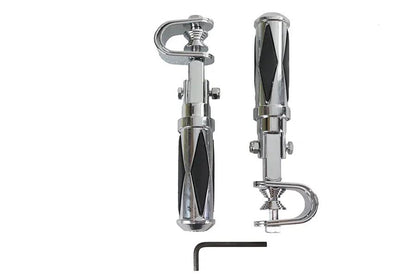 V-Twin Diamond Style Footpeg Set - Part P17-0316K, Chrome Finish, Set of 2 by V-Twin