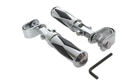 V-Twin Diamond Style Footpeg Set - Part P17-0316K, Chrome Finish, Set of 2 by V-Twin