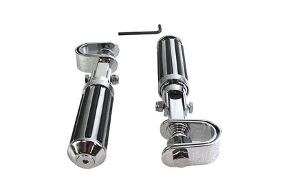 V-Twin Railer Footpeg Set - Chrome Finish for Custom Motorcycle Riders by V-Twin
