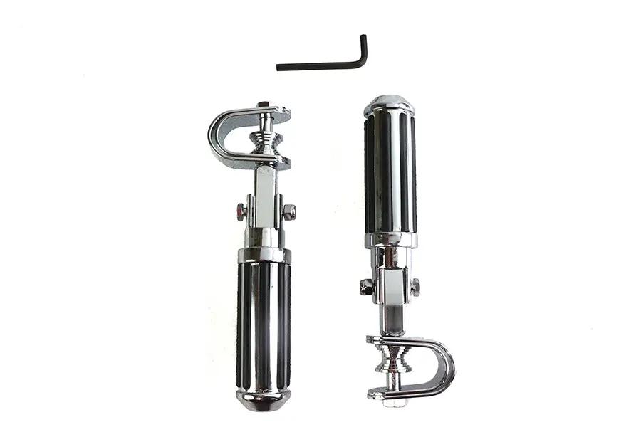V-Twin Railer Footpeg Set - Chrome Finish for Custom Motorcycle Riders by V-Twin