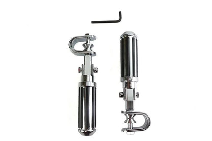 V-Twin Railer Footpeg Set - Chrome Finish for Custom Motorcycle Riders by V-Twin