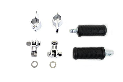 V-Twin Bates Clamp on Footpeg Set with Chrome Yokes and 1-1/8 Inch Clamps by V-Twin