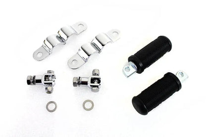 V-Twin Bates Clamp on Footpeg Set with Chrome Yokes and 1-1/8 Inch Clamps by V-Twin