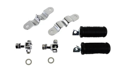 V-Twin Bates Clamp on Footpeg Set with Chrome Yokes and 1-1/8 Inch Clamps by V-Twin