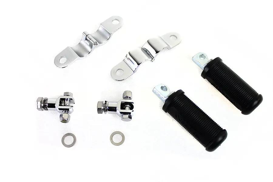 V-Twin Bates Clamp on Footpeg Set with Chrome Yokes and 1-1/8 Inch Clamps by V-Twin