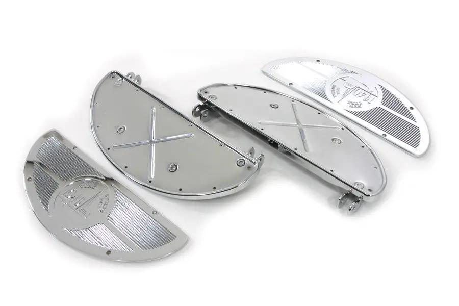 V-Twin Half Moon Footboard Kit Chrome for Harley Davidson FL (1941-1950) by V-Twin