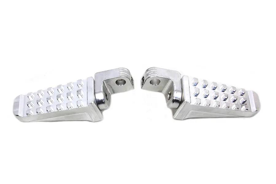 Wyatt Gatling Polished Racer Style Footpeg Set - Adjustable Mounting Block, Custom Fit for Harley-Davidson Softail Models by Wyatt Gatling