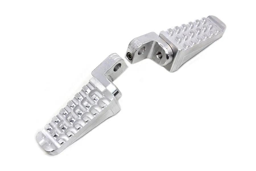 Wyatt Gatling Polished Racer Style Footpeg Set - Adjustable Mounting Block, Custom Fit for Harley-Davidson Softail Models by Wyatt Gatling