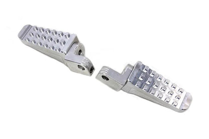 Wyatt Gatling Polished Racer Style Footpeg Set - Adjustable Mounting Block, Custom Fit for Harley-Davidson Softail Models by Wyatt Gatling