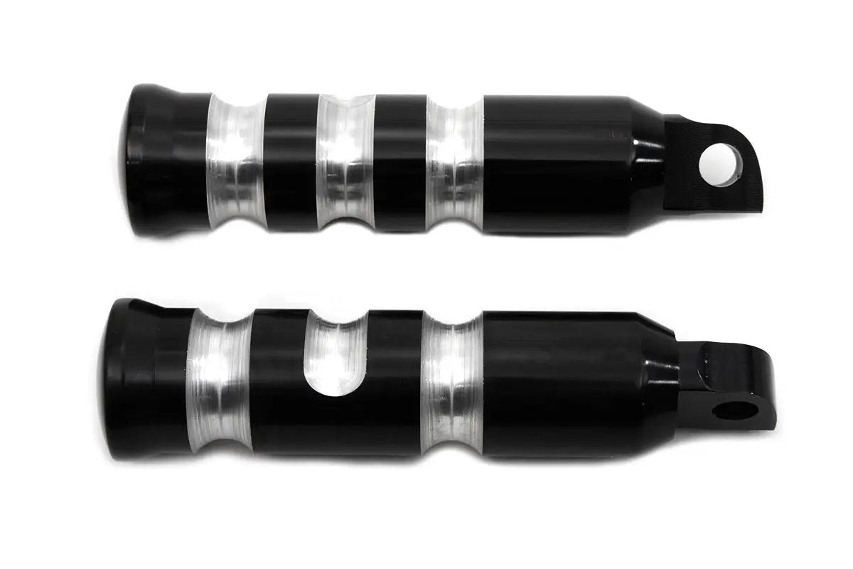 Wyatt Gatling Black Contour Grooved Footpeg Set for Harley-Davidson Softail by Wyatt Gatling