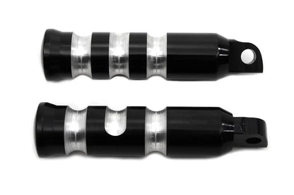 Wyatt Gatling Black Contour Grooved Footpeg Set for Harley-Davidson Softail by Wyatt Gatling