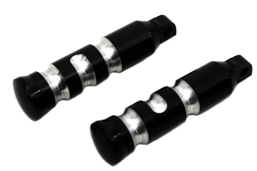Wyatt Gatling Black Contour Grooved Footpeg Set for Harley-Davidson Softail by Wyatt Gatling