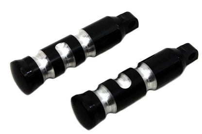 Wyatt Gatling Black Contour Grooved Footpeg Set for Harley-Davidson Softail by Wyatt Gatling