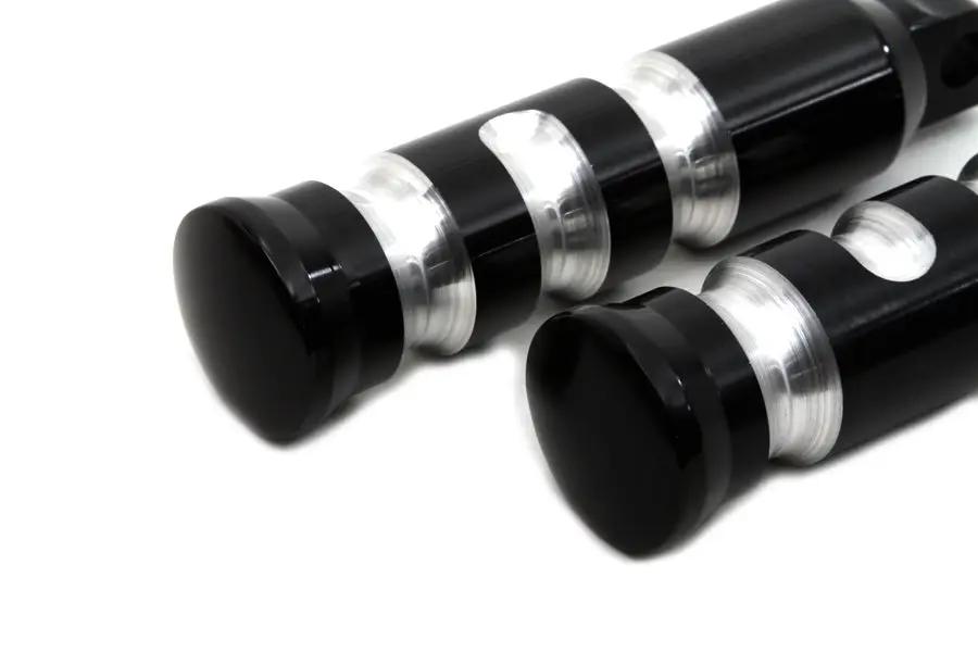Wyatt Gatling Black Contour Grooved Footpeg Set for Harley-Davidson Softail by Wyatt Gatling