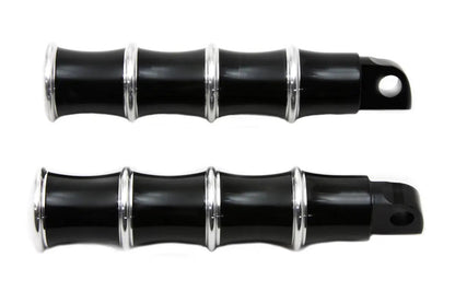 Wyatt Gatling Black Tribal Style Footpeg Set - Pair for Harley Softail Models by Wyatt Gatling