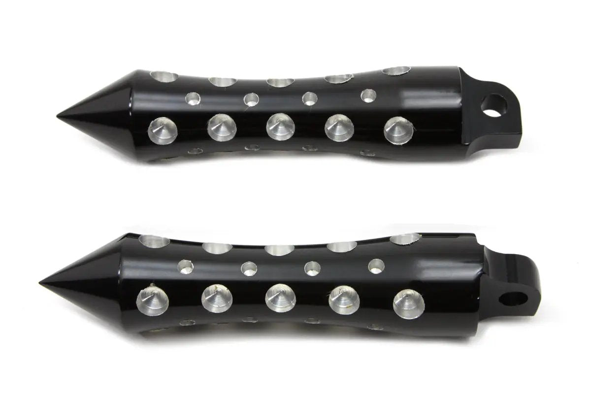 Wyatt Gatling Black Agostinni Spike Style Footpeg Set - 6-1/4 inch Length, Pair by Wyatt Gatling