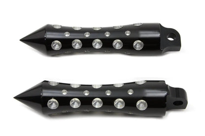Wyatt Gatling Black Agostinni Spike Style Footpeg Set - 6-1/4 inch Length, Pair by Wyatt Gatling
