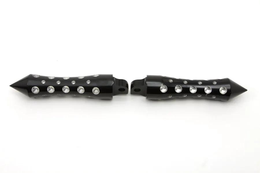 Wyatt Gatling Black Agostinni Spike Style Footpeg Set - 6-1/4 inch Length, Pair by Wyatt Gatling