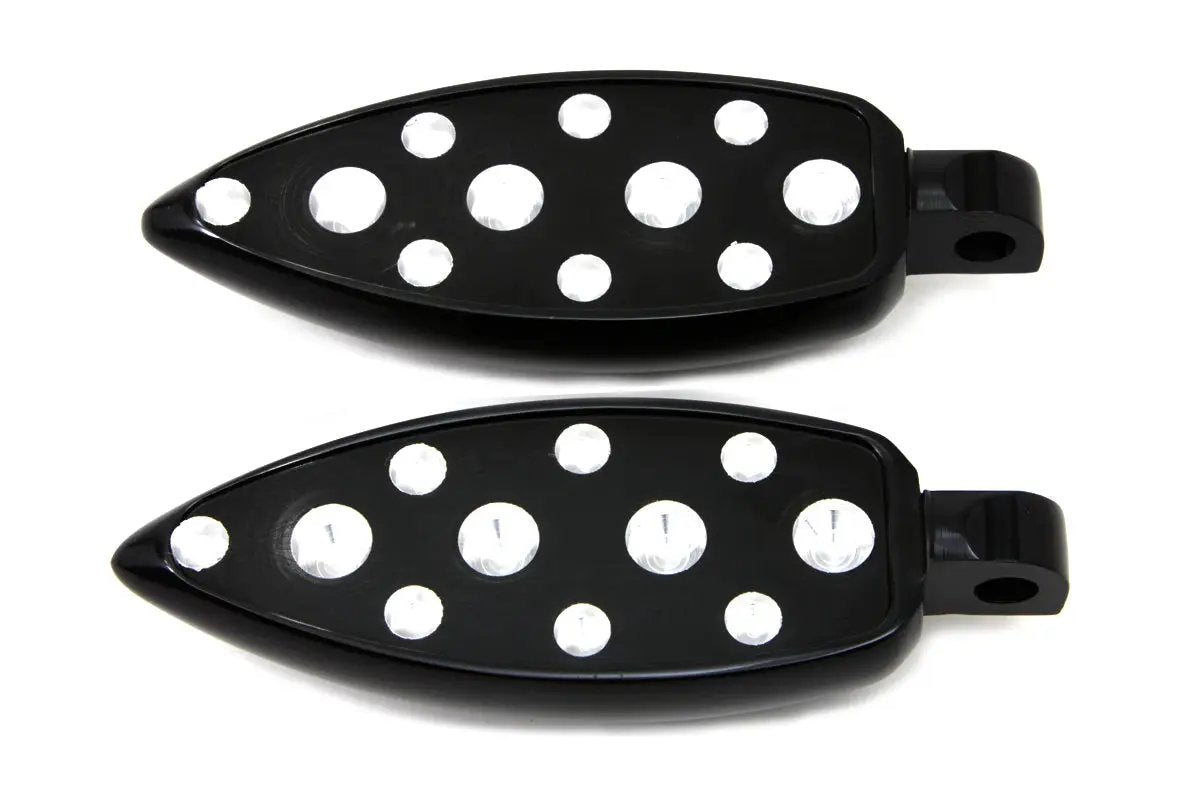 Wyatt Gatling Black Teardrop Style Footpeg Set with Chrome Accessories - Part #1476 by Wyatt Gatling