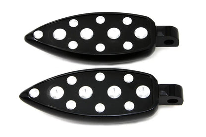 Wyatt Gatling Black Teardrop Style Footpeg Set with Chrome Accessories - Part #1476 by Wyatt Gatling