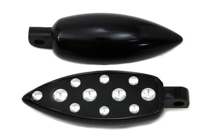 Wyatt Gatling Black Teardrop Style Footpeg Set with Chrome Accessories - Part #1476 by Wyatt Gatling