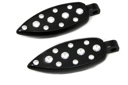 Wyatt Gatling Black Teardrop Style Footpeg Set with Chrome Accessories - Part #1476 by Wyatt Gatling