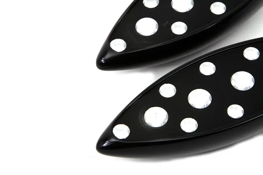 Wyatt Gatling Black Teardrop Style Footpeg Set with Chrome Accessories - Part #1476 by Wyatt Gatling