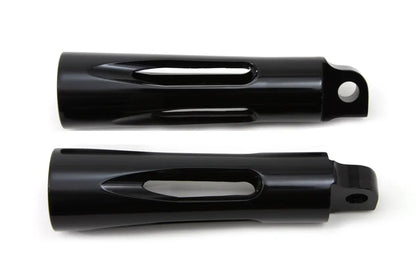 Wyatt Gatling Black Milled Style Footpeg Set for Harley Davidson FXST (1986-1995) by Wyatt Gatling