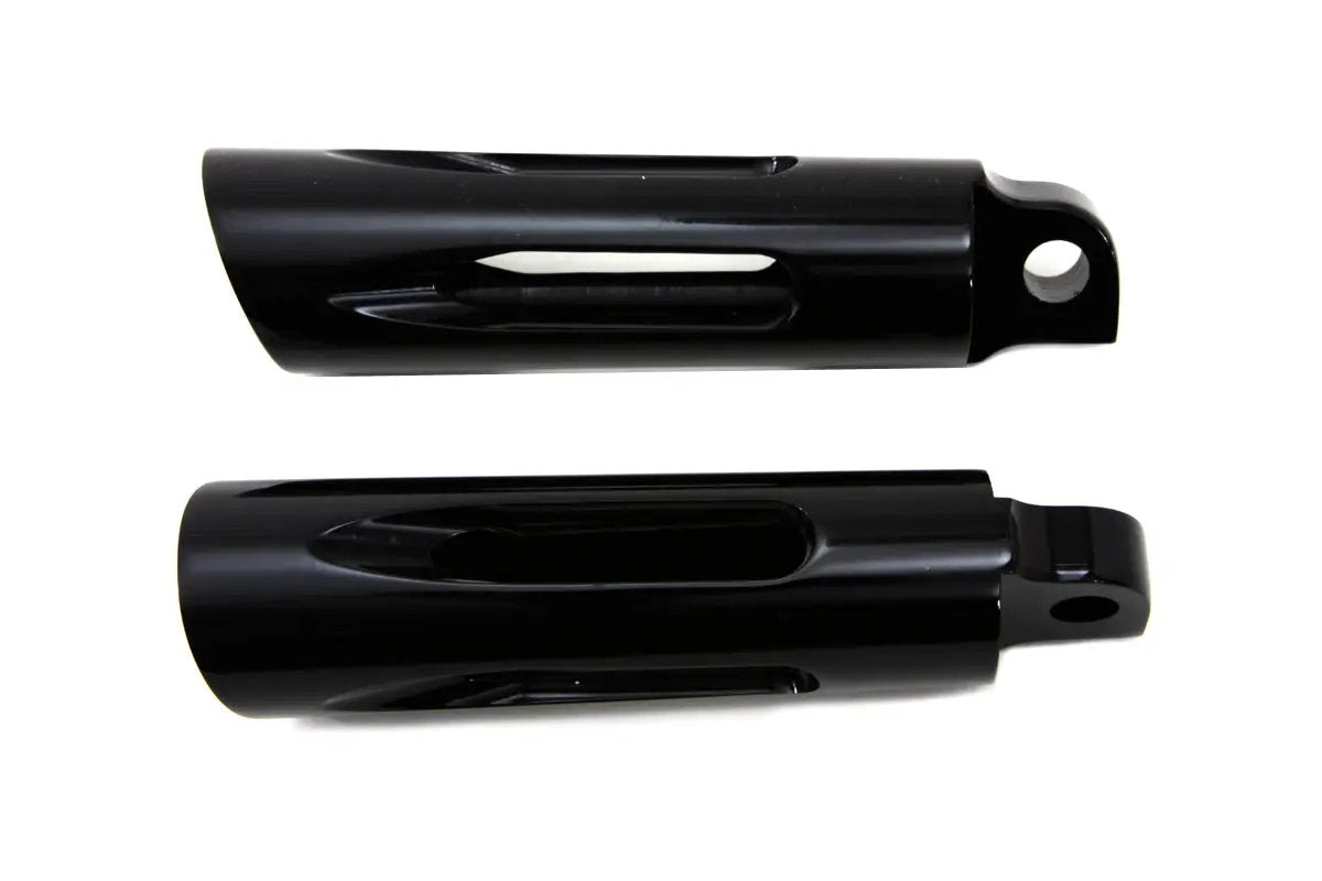 Wyatt Gatling 9009 Black Milled Style Slasher Footpeg Set for Harley-Davidson Softail by Wyatt Gatling