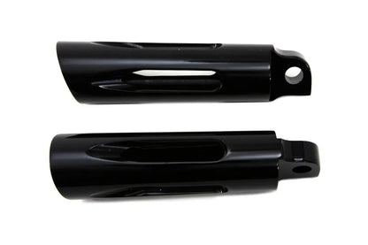 Wyatt Gatling 9009 Black Milled Style Slasher Footpeg Set for Harley-Davidson Softail by Wyatt Gatling