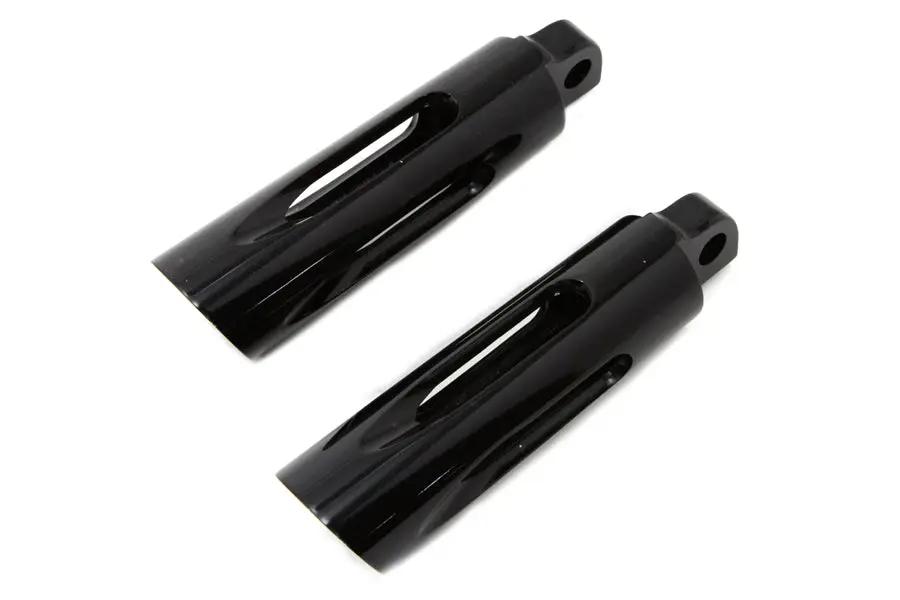Wyatt Gatling 9009 Black Milled Style Slasher Footpeg Set for Harley-Davidson Softail by Wyatt Gatling