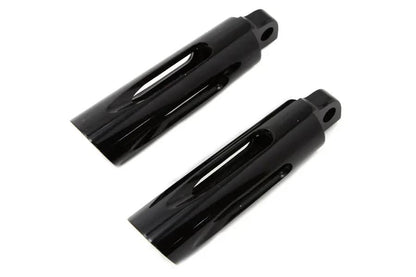 Wyatt Gatling 9009 Black Milled Style Slasher Footpeg Set for Harley-Davidson Softail by Wyatt Gatling