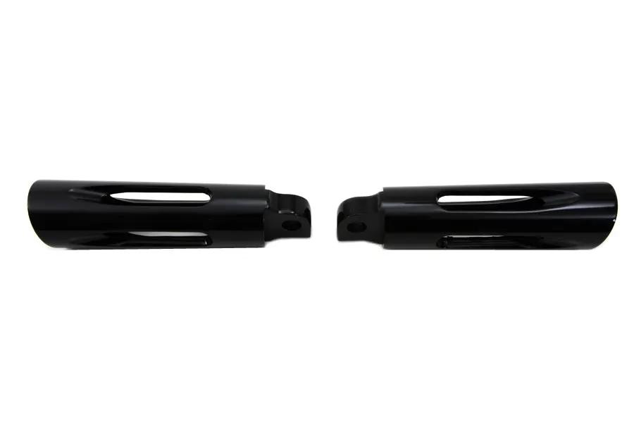 Wyatt Gatling 9009 Black Milled Style Slasher Footpeg Set for Harley-Davidson Softail by Wyatt Gatling