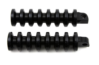 Wyatt Gatling 8412 Black Grooved Footpeg Set for Harley Davidson Softail Models by Wyatt Gatling