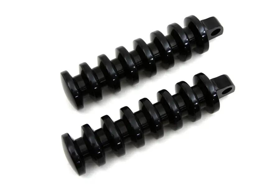 Wyatt Gatling 8412 Black Grooved Footpeg Set for Harley Davidson Softail Models by Wyatt Gatling