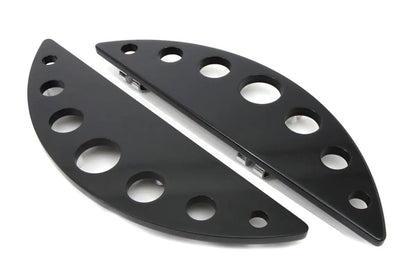 Wyatt Gatling Driver Black Half Moon Footboard Set with Holes – Fits 1980-1989 Harley Davidson FLT by Wyatt Gatling