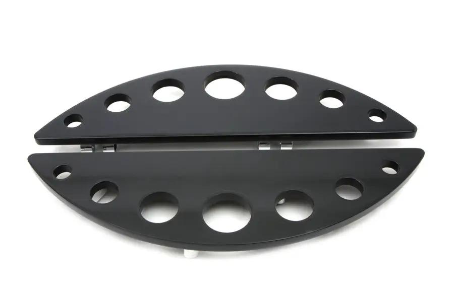Wyatt Gatling Driver Black Half Moon Footboard Set with Holes – Fits 1980-1989 Harley Davidson FLT by Wyatt Gatling